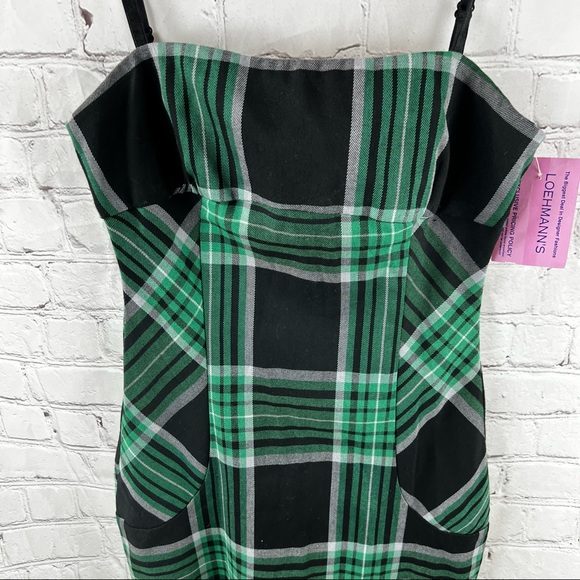 NWT Necessary Objects Green Plaid Gothic MIDI Bodycon Dress NWT Necessary Objects Green Plaid Gothic MIDI Bodycon Dress